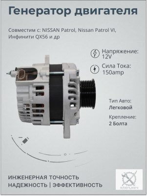 Генератор для NISSAN Patrol, Nissan Patrol VI, Инфинити QX56