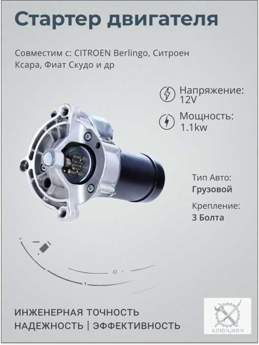 Стартер для CITROEN Berlingo, Ситроен Ксара, Фиат Скудо
