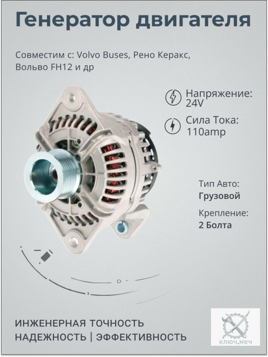 Генератор для Volvo Buses, Рено Керакс, Вольво FH12