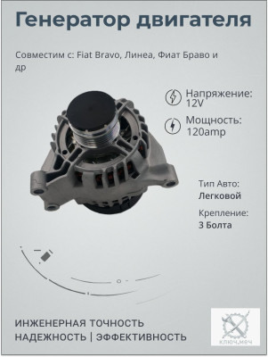 Генератор для Fiat Bravo, Линеа, Фиат Браво