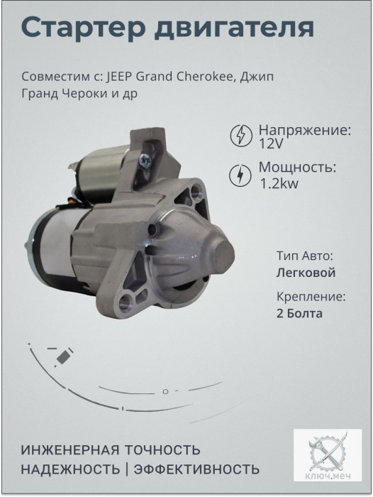 Стартер для JEEP Grand Cherokee, Джип Гранд Чероки