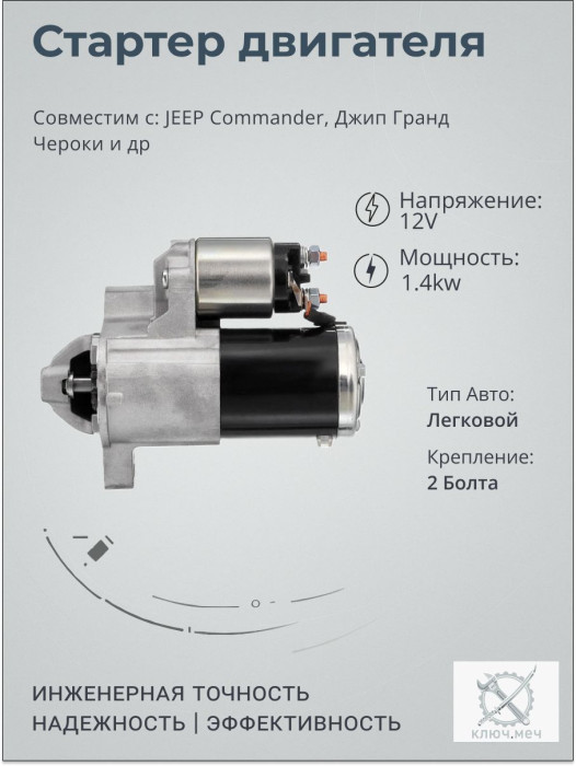 Стартер для JEEP Commander, Джип Гранд Чероки